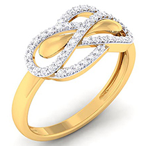 18K Yellow Gold Ring with Diamonds