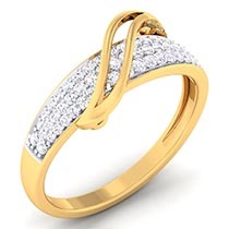 18K Yellow Gold Ring with Diamonds