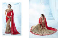 Silk Designer Half And Half Saree