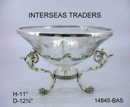 Decorative Stand with Glass Bowl