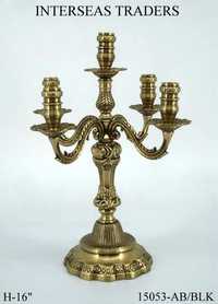 Plating 5 Candle Holder Brass Candelabra