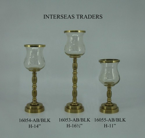 Plating Brass Candle Holder With Chimney