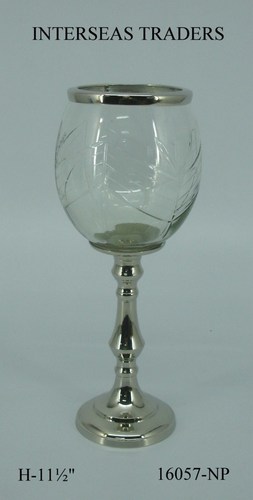 Plating Glass Chimney Brass Candle Stand