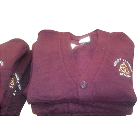 School Cardigan Sweater - Woolen Material, Long Sleeve, V Neck Design | Flawless Finish, Custom Logo, Alluring Patterns