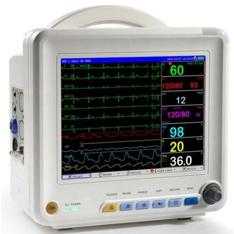 Patient Monitor - 12 Pixel Color TFT 800x600, 9 Waveforms, 12V Rechargeable Battery, Wired/Wireless Networking, Thermal Recorder Optional