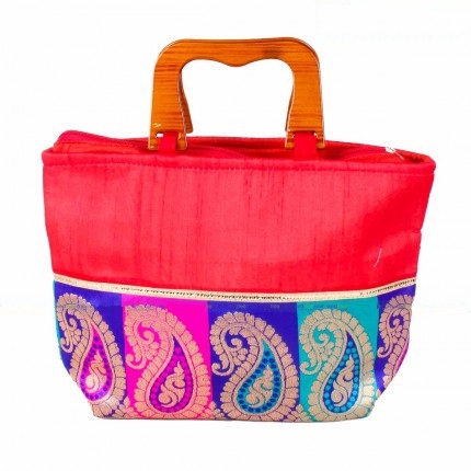 Colourful Mango Design Large with Wooden Handle