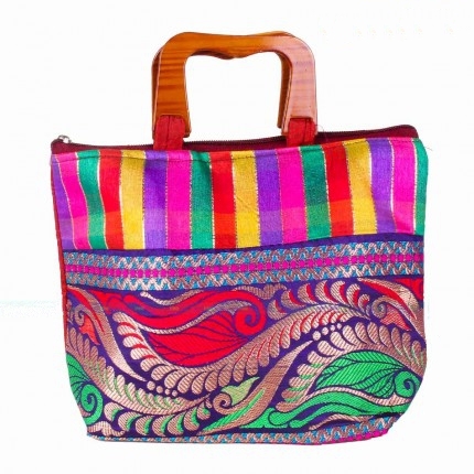 Colourful Mango Design Medium with Wooden Handle