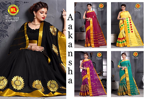 Black Cotton Fancy Sarees