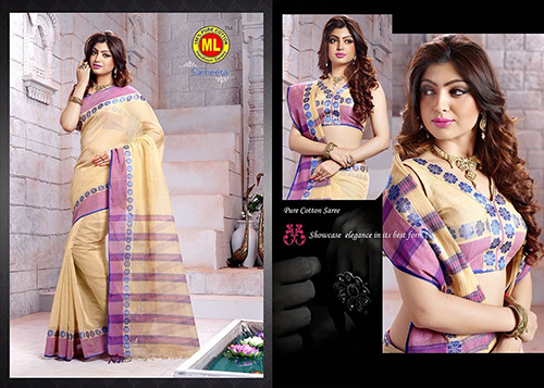 Light Yellow Pure Cotton Sarees