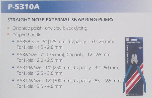 Bent Nose Internal Snap Ring Pliers