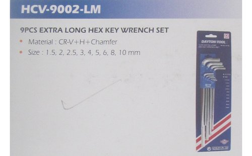 9PCS Extra Long Hex Key Wrench Set