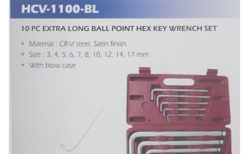 10 Pc Extra Long Ball Poiunt Hex Key Wrench Set