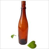 Vintage Amber Glass Beer Bottle