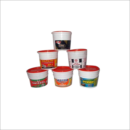 Plastic Lubricating Containers - PVC Material, Sizes from 200 gm to 18 kg, White and Red Color, Soft with Round Shape | Longer Life, Compact Design, Moisture Resistance, Fine Finish
