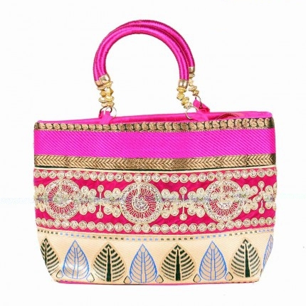 Leaf Design with Gold Embroidery