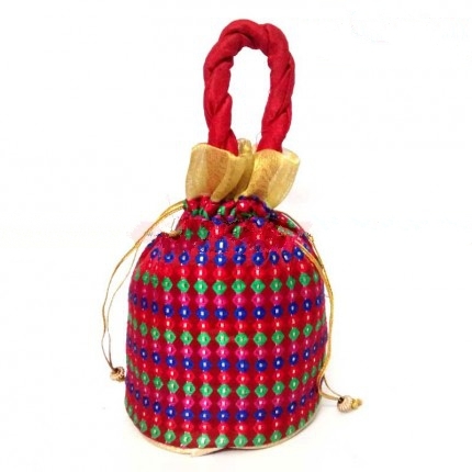 Potli Bag - Diamond Design Embroidery