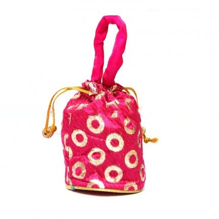 Potli Bag - Silver Dots small