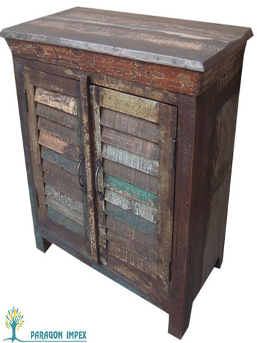 Reclaimed Bedside - Reclaimed Wood, 36x16x28 Inches | Distressed Finish, 2 Doors, Metal Hardware, Ample Storage