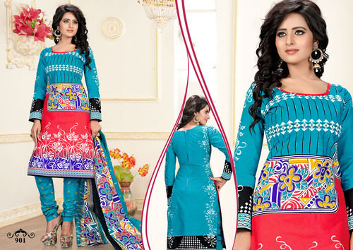 Sky Blue New Cotton Designer Suits