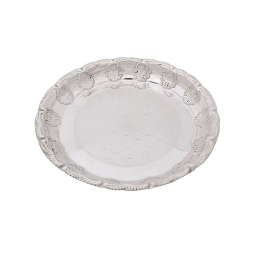 German Silver Coated Pooja Plate