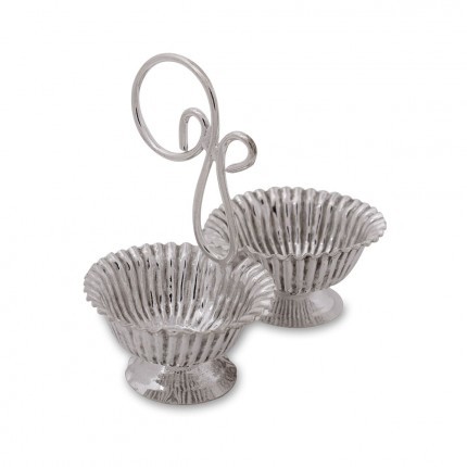 German Silver Kum Kum Set With 2 Cups
