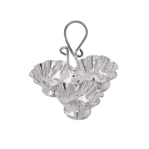 German Silver Kum Kum Set With 3 Cups