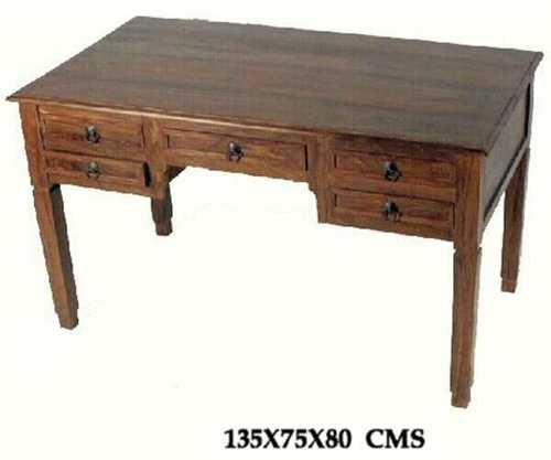 Royal Sheesham Table with Drawer - Sheesham Wood, 135x75x80 cm, Red | Four Drawers, Durable, Customizable, Traditional Style