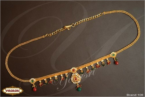 Yantic New Model Belt - Gold Body Piercing Jewelry, 3.5mm Thickness, Quartz & Ruby Accents, Perfect for Gifts & Parties