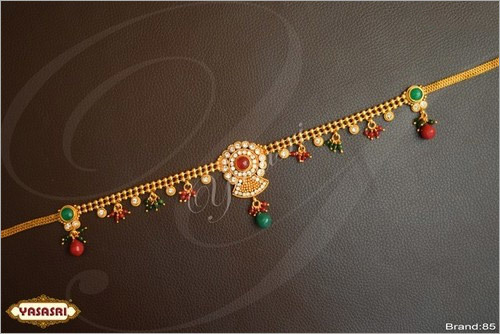Designer Yantic New Belt - Gold Body Piercing Jewellery | 3.5mm Thickness, Quartz and Ruby Accents, Perfect for Gifts and Parties