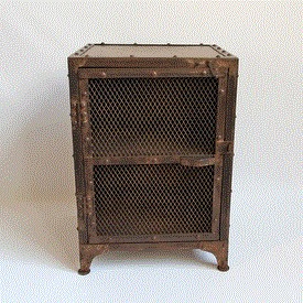 Industrial Iron Mesh Bed Side Cabinet