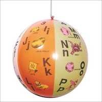 Colored Inflatable Ball - Pvc, 12 Inches, Orange | Colorful, Educational, Durable, Lightweight, Tri-language Abc Print