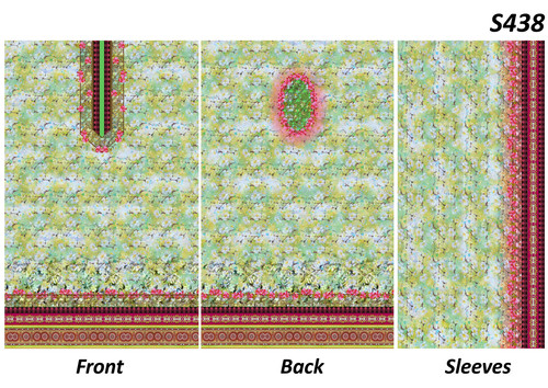 Ladies Printed Fabrics - Cotton Blend, 44 Inches, Green | Floral Pattern, Soft Fabric, Stylish Prints, Vibrant Colors, Ready to Sew