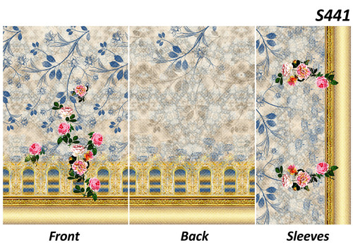 Ladies Printed Fabrics - Cotton Blend 44" Width 55" Length Beige, Floral Print, Soft Texture, Durable Fabric