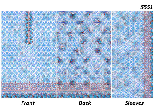 Ladies Printed Fabrics - Cotton Blend, 44 Inches, Light Blue | Floral Design, Soft Texture, Durable Material