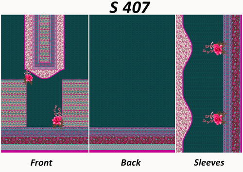 Ladies Printed Fabrics - Cotton Blend, 44 Inches, Teal | Stylish Prints, Soft, Durable, Versatile, Comfortable