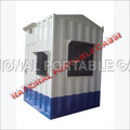 Portable Security Cabin - Mild Steel, Steel Doors, Steel Windows, White Blue Color | Weather Resistant, Low Maintenance, Spacious Design