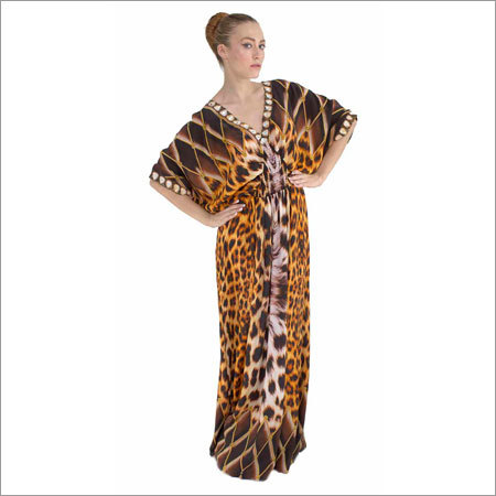 Animal Print Kaftan Dress