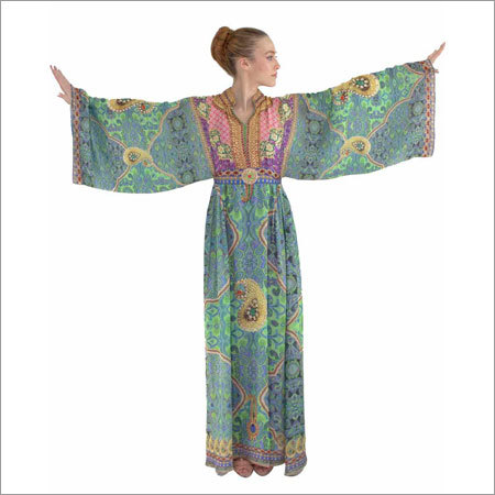 Digital Print Kimono Dress