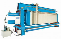 Chamber Filter Press - Polypropylene/Steel, Filtration Capacity 1000-100000 L/hr, Automation: Automatic/Semi-Automatic, >50 Plates, Blue - Ideal for Solid-Liquid Separation in Power Plants and Tailings Processing