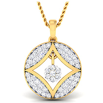 18K Yellow Gold Pendant with Diamonds - 2.4g, 15x15mm, 0.587ct IJ-SI/VS Diamonds, Customizable Elegance