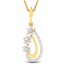 18K Yellow Gold Pendant with Diamonds - 1.44g, 0.45ct IJ-SI/SI GH/VS-GH/EF-VVS | Elegant Design, Customizable, Hallmarked