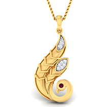 18K Yellow Gold Pendant with Diamonds