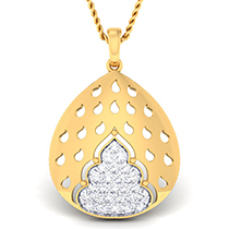18K Yellow Gold Pendant with Diamonds