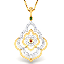 18K Yellow Gold Pendant with Diamonds