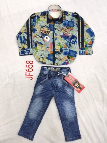 Multi Color Designer Printed Shirt With Jeans Pant