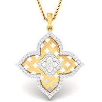 18K Yellow Gold Pendant with Diamonds