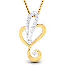 18K Yellow Gold Pendant with Diamonds