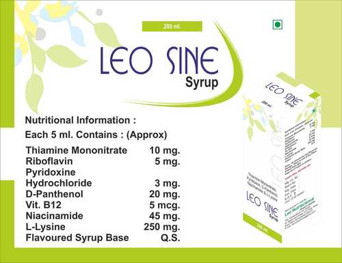 Leo Sine Syrup - 5 ml Dosage, High Purity Flavoured Dietary Supplement | Balanced Composition, No Side Effects, Treats Health Problems