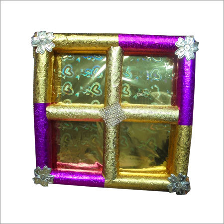 Cadbury Tray - Cardboard Foil, 10x10x3 Inches, Gold Purple, Four Compartments | Elegant Design, Durable, Easy to Carry