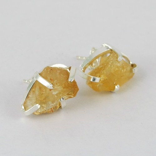 Natural Beauty !! Citrine 925 Sterling Silver Earring